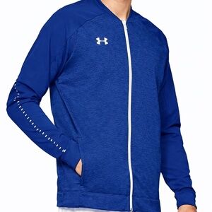 Under Armour Cold Gear Knit Warm Up Jacket Size XL Tall Blue Sporty Gorpcore